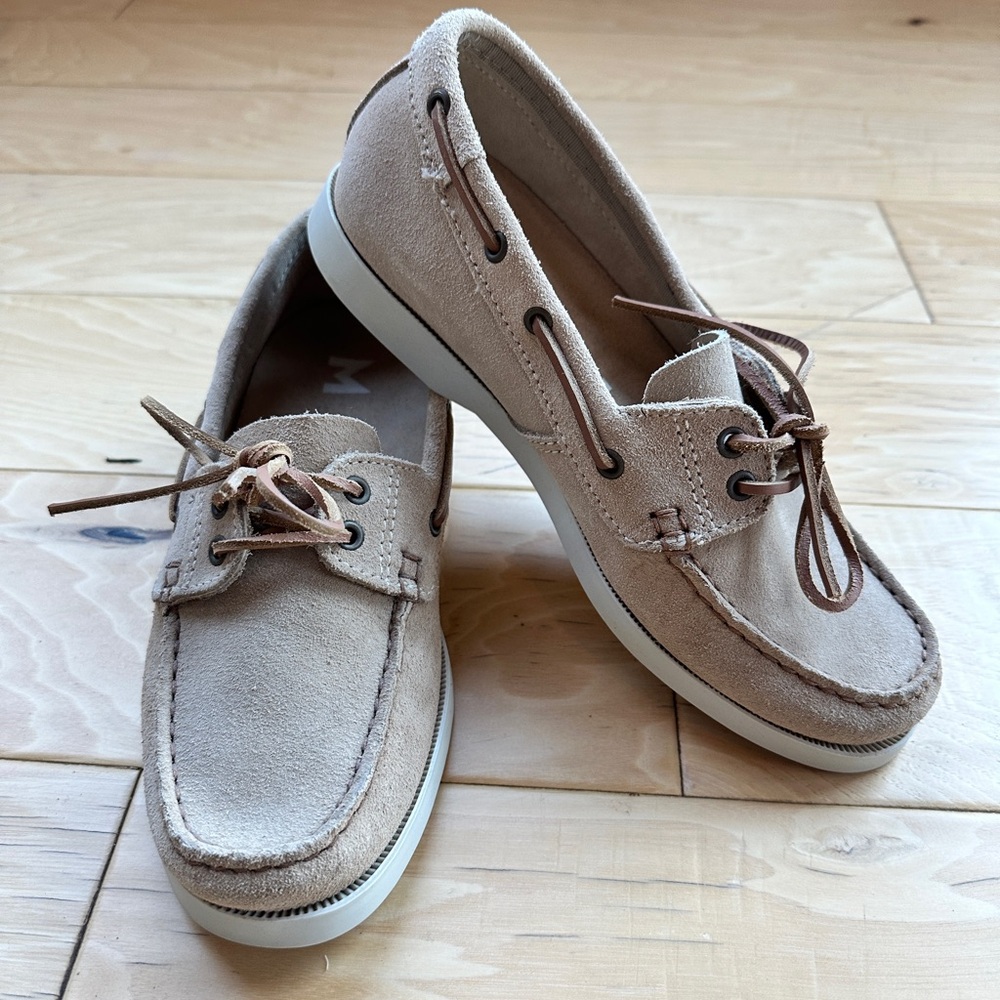 Manebi Suede Tan Boat Shoes